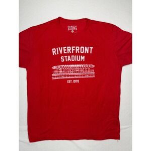 Cincy Shirts Riverfront Stadium T-Shirt Men XL Cincinnati Reds Est 1970 USA Made
